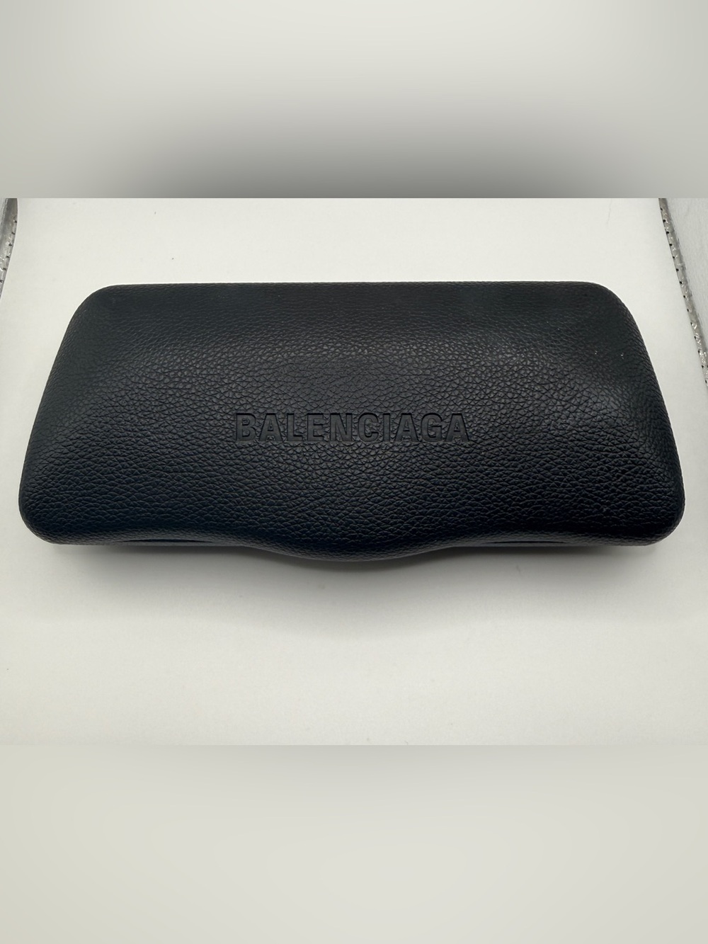 Balenciaga Black Pebbled Hard Shell Eyewear Case